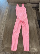 Mens Full Body Zentai Shiny Spandex Suit Bodysuit Pink XS