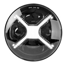 5.75 inch Motorcycle Headlight White X headlamp DRL Hi/Lo 5.75"X Style White