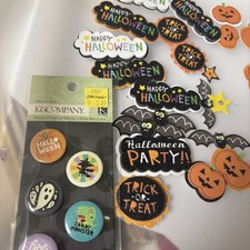 K  Company Halloween Themed Scrapbooking Pins and unknown brand stickers