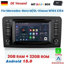 DAB+ F&uuml;r Mercedes Benz ML350 W164 GL320 Carplay Android 15 Autoradio GPS Navi BT