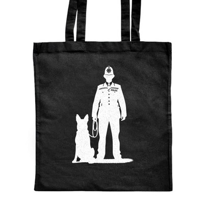 Shopper-Tasche ''Polizist stehend mit Hund'' klassisch schwarz (ZB00027995)
