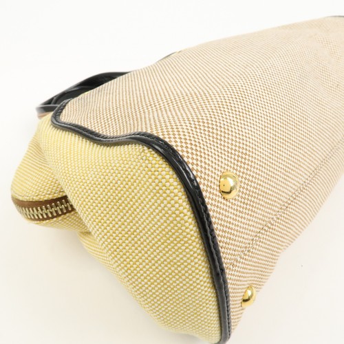 Auth FENDI Chameleon Canvas Patent Leather 2Way Hand Bag Beige 8BL117 Used F/S - Picture 12 of 24