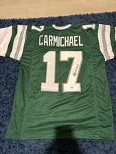 Autographed/Signed Harold Carmichael HOF 20 Philadelphia Green Jersey JSA COA