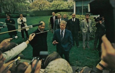 Postcard: Jimmy Carter welcomes President Anwar Sadat of Egypt