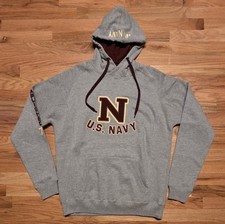 VTG New w/tag Champion United States Navy USN Hoodie Mens Gray Pullover - Large