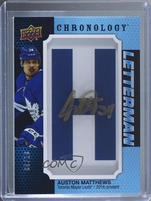 2019-20 Chronology Letterman Letter Relics 8/10 Auston Matthews Patch Auto 1dr2