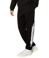 Just Cavalli Mens' S03KA0283 Drawstring Front Slash Sweatpants - Black