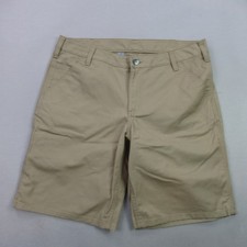 Carhartt Women's Size 12 Tan Khaki Work Shorts Utility Pockets Cotton Blend