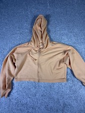 Aerie Long Sleeve Sweatshirt Hoodie Peach/Orange Size Medium Cropped