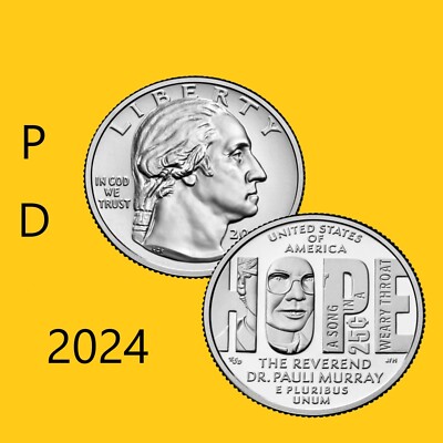 2024 P D  (2 Coins)  American Women Quarters - Dr Pauli Murray (BU)