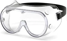 Protective Safety Goggles, Clear Lens & Anti Fog Adjustable Head Belt Lightweigt