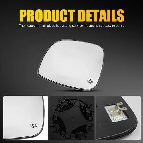 For Dodge Grand Caravan Mirror 2008-2019 Glass Driver Side w/ Backing Plate