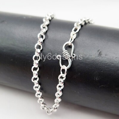 925 Sterling Silber Ketten Rolo gelötet Armband Halskette Belcher 2,5 mm 7''-36''