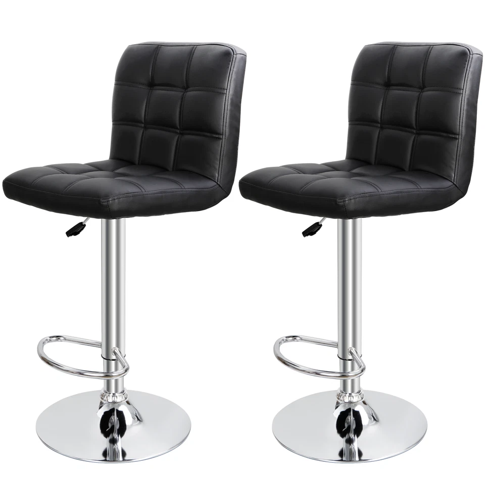 4 PCS Adjustable 360 Degree Swivel Bar Stools PU Leather Chairs with Back - Image 3 of 4