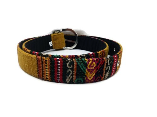 Unisex Andean Wool Belt Handmade Andean Cordillera Cusco - Picture 2 of 7