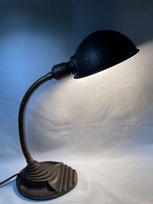 Vintage Eagle Gooseneck Lamp Cast Iron Industrial Desk Light Art