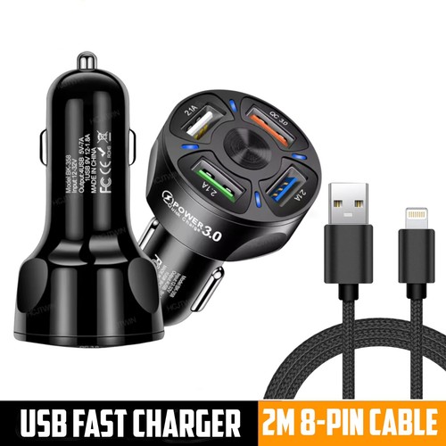 35W 4 Port Fast Car Charger USB Cigarette Lighter Socket Power Adapter - Picture 12 of 12