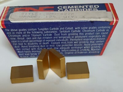 SNG 422 A GRADE 125 COATED INDEXABLE CARBIDE INSERT, NEW, 4 PIECE LOT