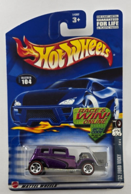 2002 Hot Wheels 1932 Ford Vicky - Purple - Redlines 2 Of 4 - No. 104 
