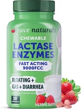 Dairy Relief Fast Acting Natural Lactase Enzyme 9000 FCC Lactose Intolerance 30