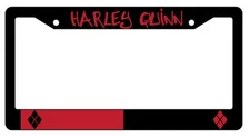 Harley Quinn (DESIGN 2) Black Plastic License Plate Frame Accessory DC
