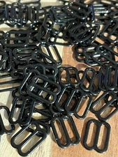 Bra Hardware 10mm Bra Lingerie Adjustable Metal Sliders Rings, Black/White