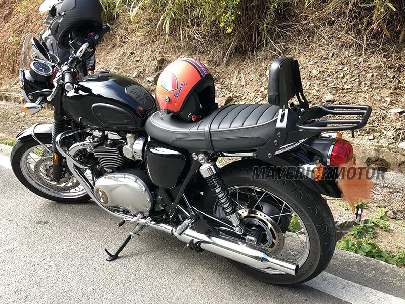 Respaldo Sissy Bar Portaequipajes Nuevo Para Triumph Bonneville T100 T120 Street Twin Foto 2 de 4