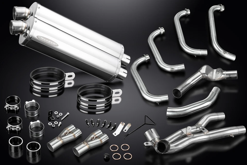 Silenciador de escape completo Honda CBR1000F FH-FX Hurricane 87-99 4-2 18" ovalado de acero inoxidable Foto 4 de 4