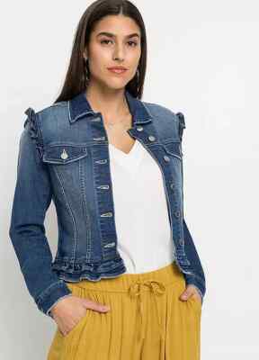 FREEMANS Blue Stonewash Denim Jacket  UK 10   (fm185-43)