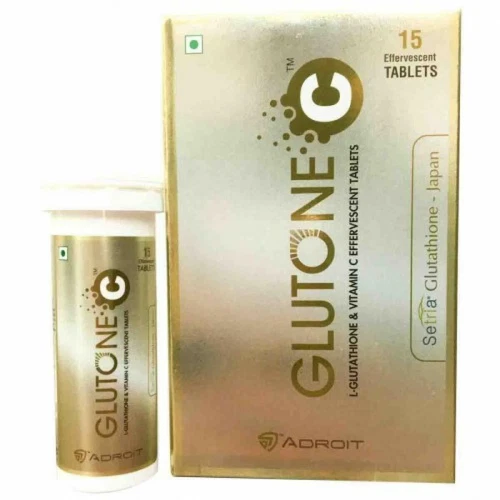Glutone L-Glutathione 500mg WIth Vitamin C 60mg Effervescent 15 Tablets LONG EXP