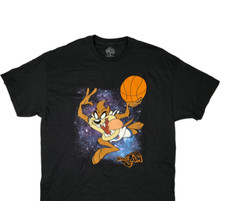 Official TAZ Space Jam Basketball T-hirt Mens XL Black Short Sleeve Looney Tunes