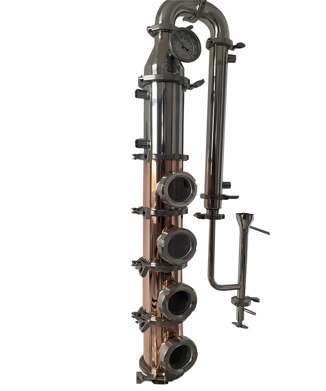 4" Moonshine Copper Reflux Still Tower with Copper Bubble Plates