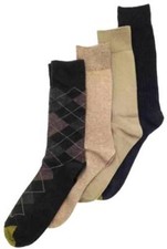  45 Gold Toe Mens 4-Pair Pack Brown Argyle Cotton Crew Dress Socks Shoe 6-12