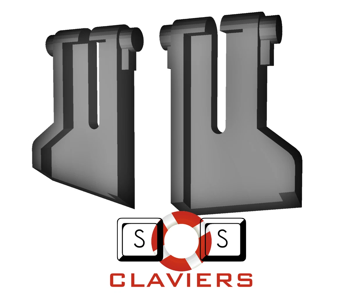 Lot de 4 Supports de Clavier pour Clavier Logitech K200 K260 K270 K275 Noir