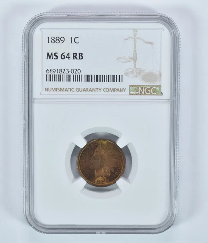1889 Indian Head Cent MS64 RB NGC *7002