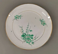 9140381-d Plate Hand Painting Green Flower Johanna Shrub Freital D30cm