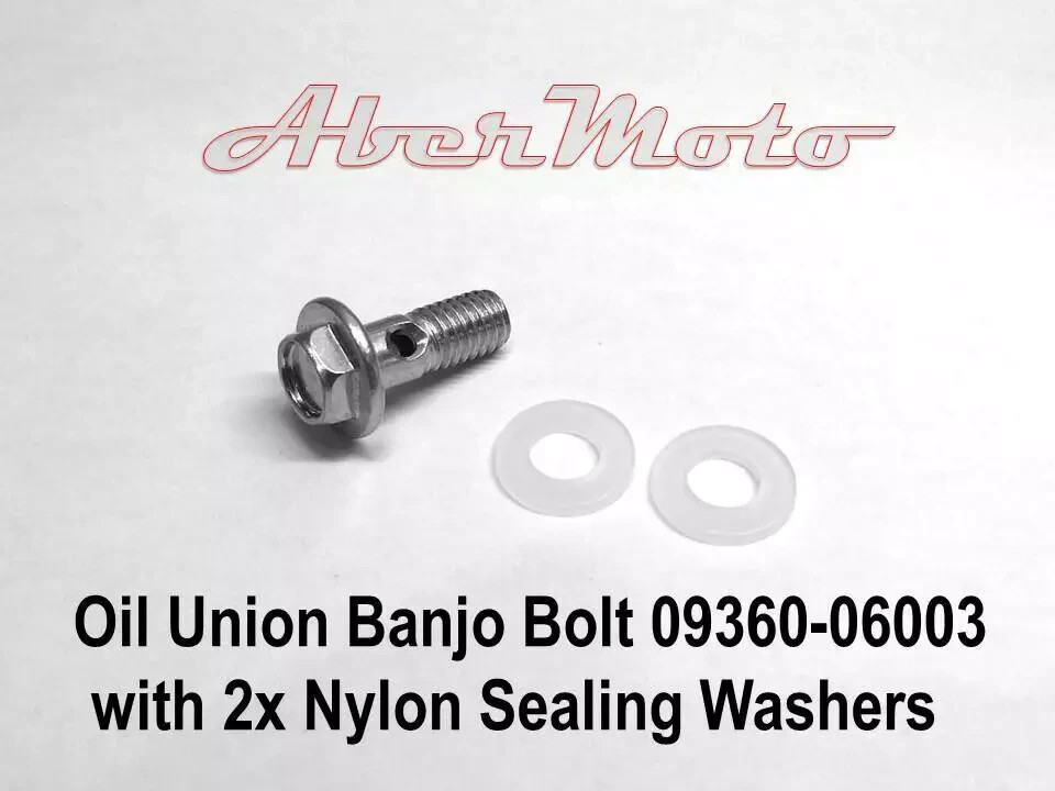 Suzuki Oil Banjo Bolt 09360-06003 with 2x Nylon Washers 09168-06002 - GT T TS AP