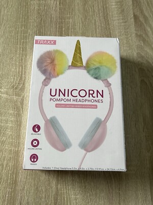 NEW   TRAXX  Unicorn  Pom Pom Headphones