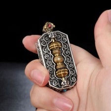 Vintage Vajra Pendant Tibetan Amulet Six Word...