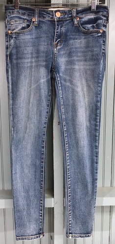 Ashley Mason Size 7 Distressed Womens Blue Denim Stretch Jeans - Foto 2 di 9