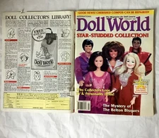 Vtg Doll World Magazine Hollywood Michael Jackson Grace Kelly Paper Doll Feb 92