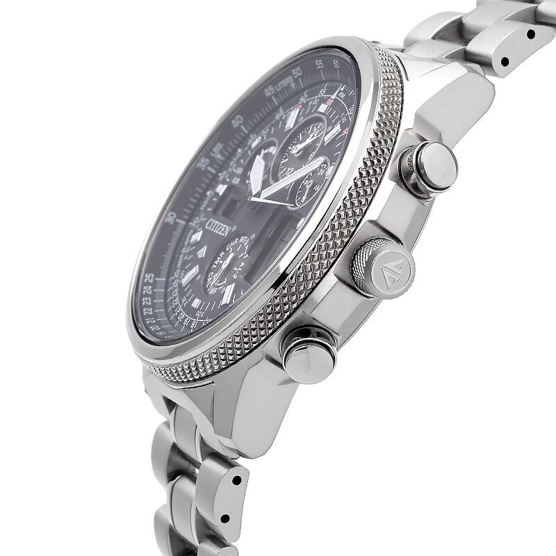 Pre-owned Citizen Promaster Pmv65-2271 Titanium Chronograph Eco-drive Solar Watch 43.7mm