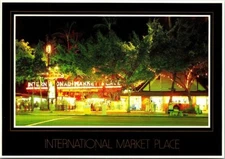 Vintage Postcard International Market Place Waikiki Hawaii Night