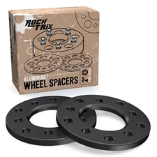 2pc 1/2" Black 5x5 & 5x5.5 Flat Wheel Spacers for Dodge Ford Chevy Chrysler