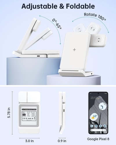 Compact Foldable Wireless Charger for Google Pixel Watch 3, 2 & Pixel Buds Pro - Picture 6 of 9