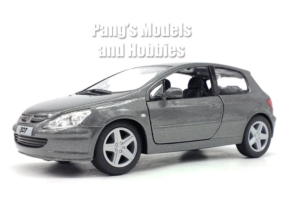 Peugeot 307 XSI 2001 modelo diecast escala 1/32 de Kinsmart - plata oscura Foto 4 de 4