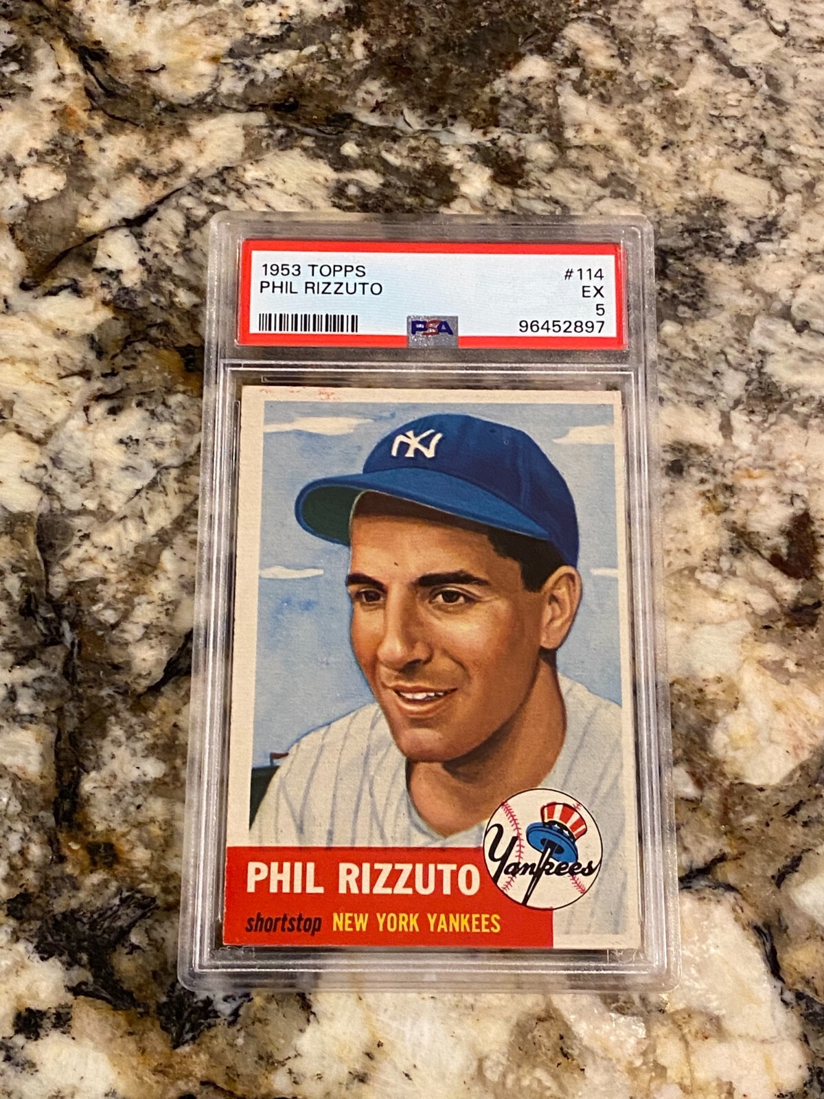 1953 TOPPS #114 PHIL RIZZUTO PSA 5 FRESHLY GRADED LOOKS NICER YANKEES HOF GREAT