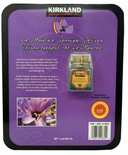 KIRKLAND Saffron 1g La Mancha Spanish Saffron New in Package  - Picture 1 of 3