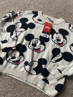 George at Asda Mickey Mouse Knitted Jumper Toddler 18-24