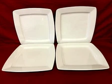 Gibson Designs Set Of 4 Square White Elements Dinner Plates 10 1/8"
